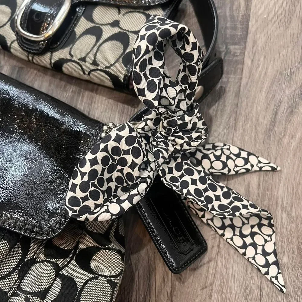 Y2K Coach Bleeker Double Pocket Patent Leather Signature Shoulder Bag Set - Picture 2 of 8